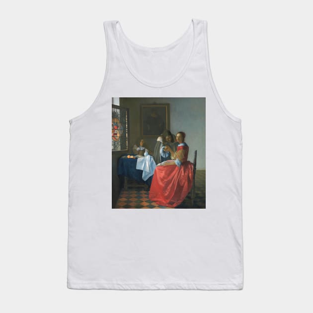 The Girl With A Wineglass by Jan Vermeer Tank Top by Classic Art Stall